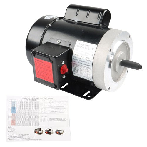 Electric Motor 1/2HP 56C 1725RPM Single Phase TEFC 60HZ General Motor 5/8" Shaft