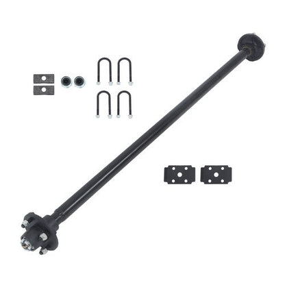 For trailers RVs trucks 4 lug-4' 57' Hub Face Trailer Axle w/ U-Bolt Kit 2000lbs