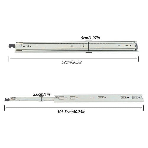 1 Pair Heavy Duty Drawer Slides 20 Inch 150lbs Capacity Side Mount Extension