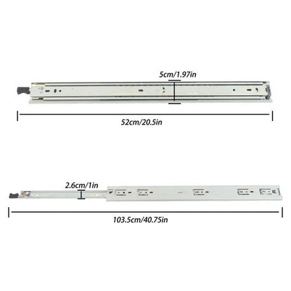 1 Pair Heavy Duty Drawer Slides 20 Inch 150lbs Capacity Side Mount Extension