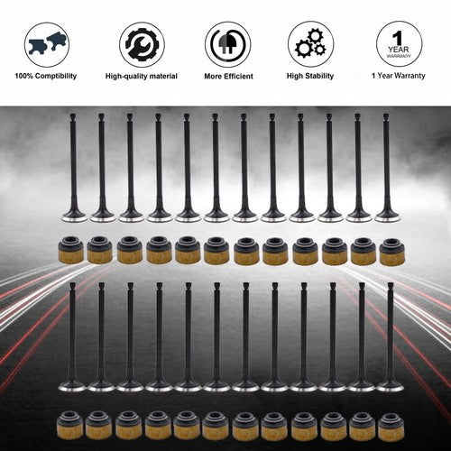 Intake Exhaust Valves For Kia Optima 2.5L 2.7L 2221137201 2221237200 Set of 24