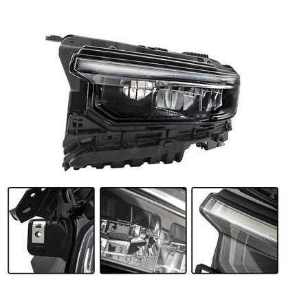 For Grand Cherokee 2021-2024 (w/o Animation & Leveling) Pair Headlamps LED Black