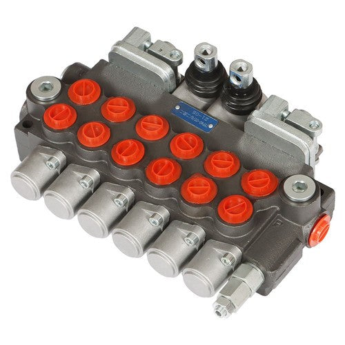 Hydraulic Backhoe Directional Control Valve w/ 4 Joysticks 6 Spool 11 GPM