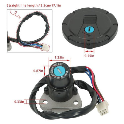 For Kawasaki KLR650 87-07 Motorcycle Fuel Tank Cap Ignition Lock New