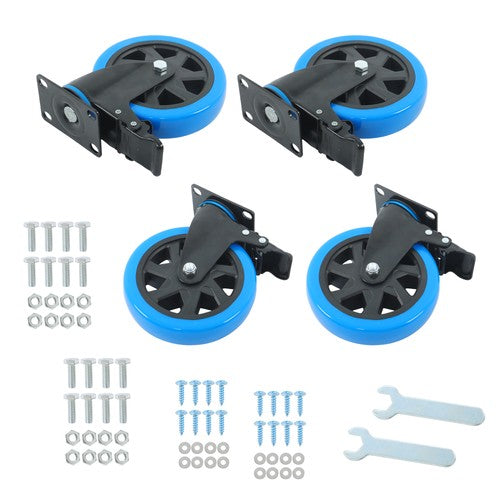 6 Inch Swivel Caster Wheels, Casters Set of 4 Heavy Duty with Brakes