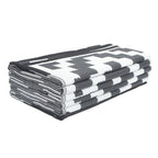 9x12 ft Waterproof Outdoor Rug Outdoor Plastic Straw Rug Carpet Black & White