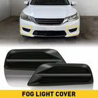 Pair Front Bumper Fog Light Black Grille Covers For 2013-2015 Honda Accord Sedan