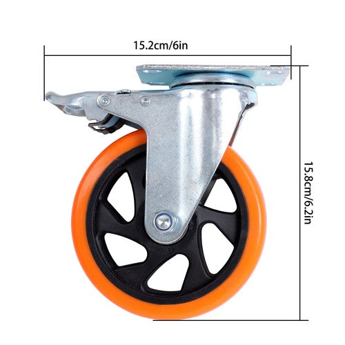 5 inch Swivel Caster Wheels with Dual Locking, Heavy Duty Castors Set of 4