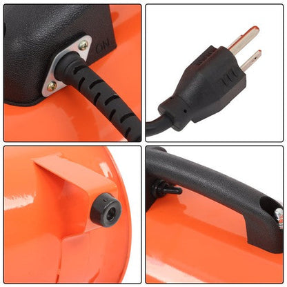 Steel Portable Blower 180W 900CFM 3450RPM 8 Inch 33ft Ducting Orange