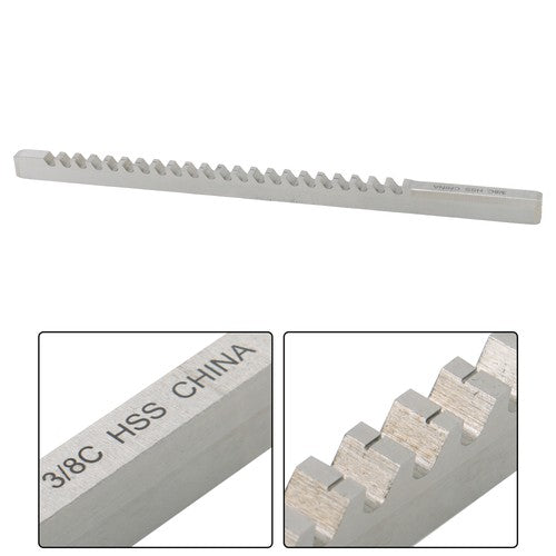 3/8" C 3/8" x 11-3/4" HSS Standard Keyway Broach With Shim LOC: 25/46"-2-1/2" US