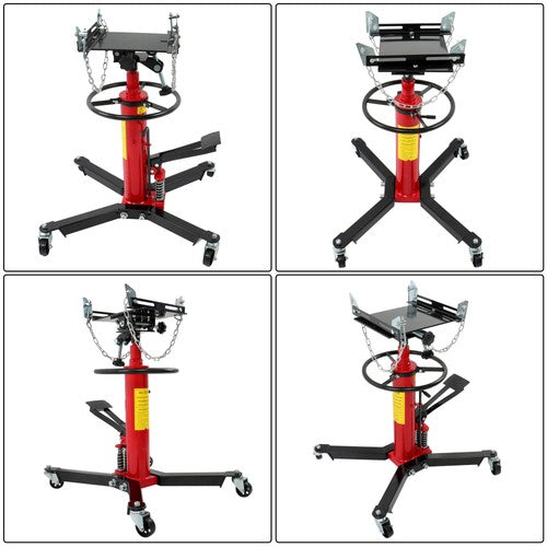 Hydraulic Transmission Jack 2-Stage 1322-1660LBS Capacity 360° Swivel Wheel
