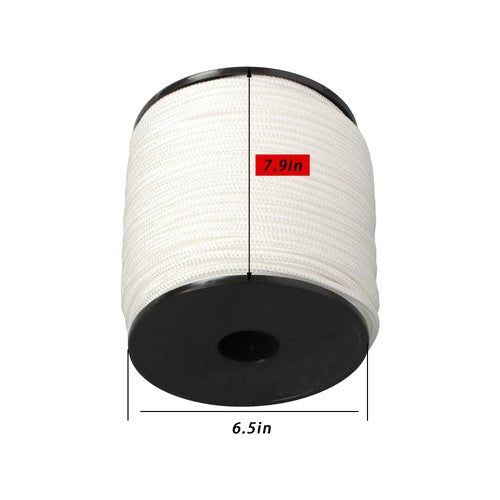 1/4 Inch 250ft White Nylon Solid Braid Rope Abrasion Resistance High UV