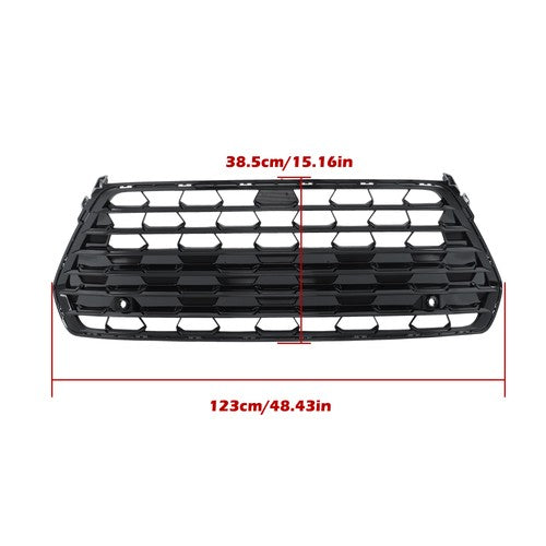 Mesh Front Grille Gloss Black For Grand Highlander 2024 2025 Without Camera Hole