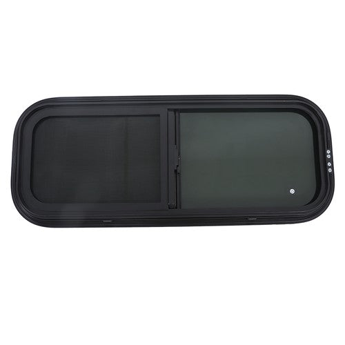 Black 36 “ Width × 15 ” Height RV Window Horizontal Sliding Window w/ Trim Ring