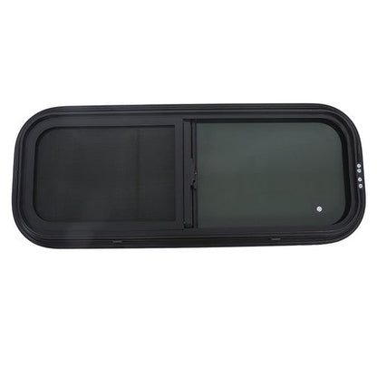 Black 36 “ Width × 15 ” Height RV Window Horizontal Sliding Window w/ Trim Ring