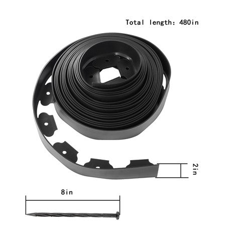 L-shaped Landscape Edging Border Kit 40 FT No-Dig Garden Edge Lawn Border