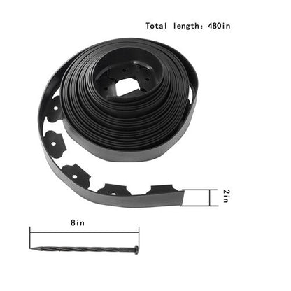 L-shaped Landscape Edging Border Kit 40 FT No-Dig Garden Edge Lawn Border