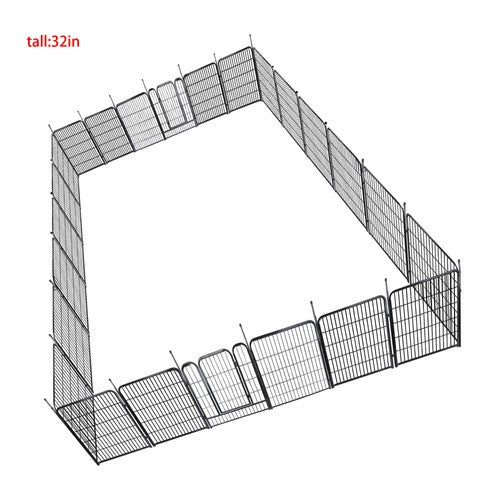 24 Panels 32x26 inch Dog Playpen Crate Fence Pet PlayPen Exercise Cage