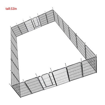 24 Panels 32x26 inch Dog Playpen Crate Fence Pet PlayPen Exercise Cage