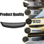 Fits 2001-2003 Honda Civic Sedan Front Mesh Grille & Clear Lens Fog Lights Lamps