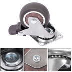 4 Piece 2 Inch Caster Wheels 360° Swivel Wheels (2 with Brake & 2 without brake)
