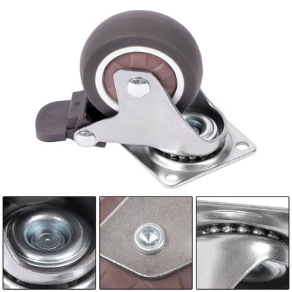 4 Piece 2 Inch Caster Wheels 360° Swivel Wheels (2 with Brake & 2 without brake)