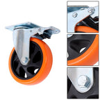 5 inch Swivel Caster Wheels with Dual Locking, Heavy Duty Castors Set of 4