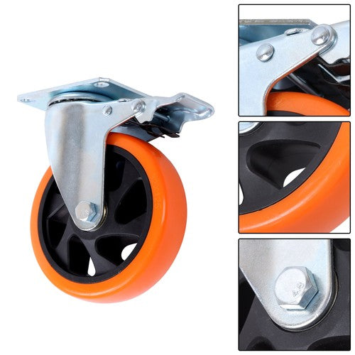 5 inch Swivel Caster Wheels with Dual Locking, Heavy Duty Castors Set of 4