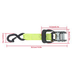 4-Pack 1.6"x8' Green Ratchet Straps Kit 5,208lb Break Strength w/ Safety S Hooks
