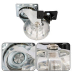 2 Inch Caster Wheels Set of 4 Heavy Duty Locking Casters with brake white