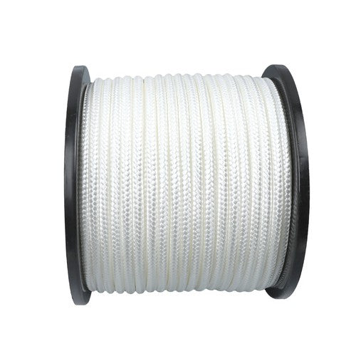 3/8 Inch Nylon Rope 250 Foot Sturdy Spool Nylon Solid Braid Rope White