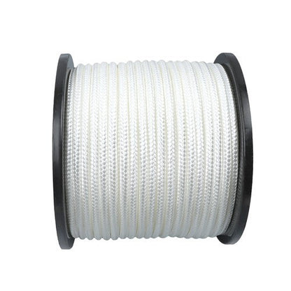 3/8 Inch Nylon Rope 250 Foot Sturdy Spool Nylon Solid Braid Rope White