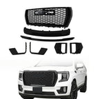 Gloss Black Front Bumper Grille Plastic 7pcs Suit For 2021-23 GMC Yukon&Yukon XL