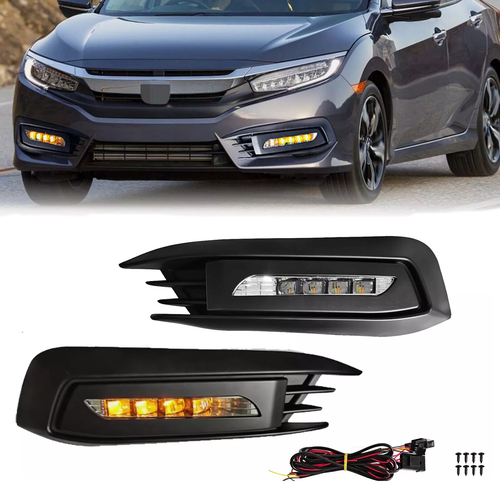 2016-2018 Honda Civic LED DRL Fog Lights with Turn Signals
