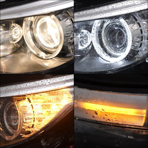 Right+Left Black Halogen Clear Headlight Assembly For BMW 528i 2008 2009 2010