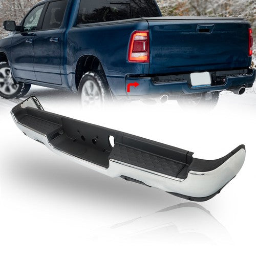 For RAM 1500 2019-2023 Complete Chrome Rear Bumper Assembly Dual Exhaust New