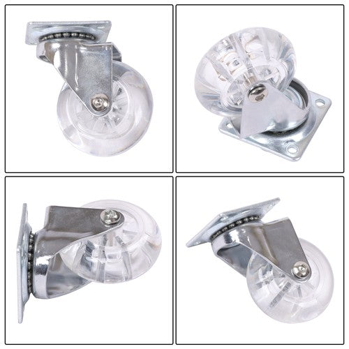2Inch Caster Wheels 4 pieces Heavy Duty Alloy Steel + Rubber Casters white