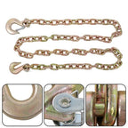 W/Hooks G70 3/8in × 8FT Trailer&Truck Transport Bundle Chain Steel Gold 6600lbs
