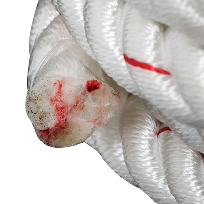 3/4IN x120FT High Strength Braided Rope Breaking Strength 2038 Pounds White Red