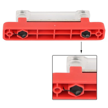 Bus Bar Power Distribution Terminal Block Red & Black 6 Way 48V 150A Busbar