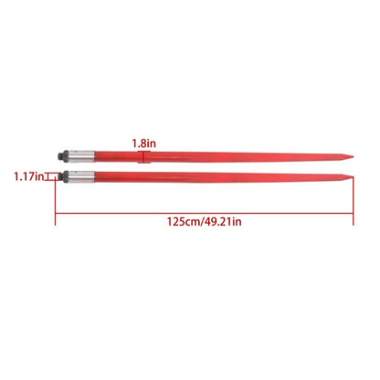 Hay Bale Spear 49" 4500 lbs Capacity Spike Fork for Tractors Loaders 2Pcs