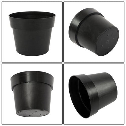 5 Pack 5 Gallon Pure Black Plastic Plant Flower Nursery Pots 30*24*24cm
