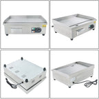 Commercial Electric Griddle 1600W 22" Stainless Steel Flat Grill 50-300℃