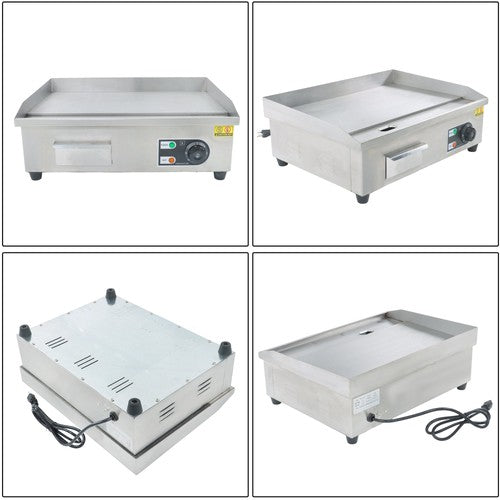 Commercial Electric Griddle 1600W 22" Stainless Steel Flat Grill 50-300℃