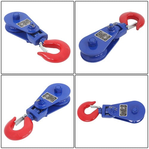 8800 Lbs Snatch Block with Swivel Shackle, 4.5" Sheave, 1/2" Wire Rope