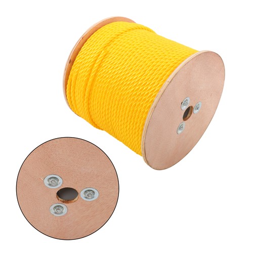 1/4 Inch by 600 Feet 3-Strand Yellow Braided Rope Breaking Strength 8500 pounds