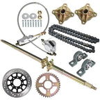New For ATV Quad Buggy Go Kart 44" Rear Live Axle Kit Wheel Hub Sprocket Brakes