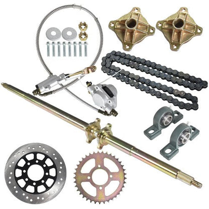 New For ATV Quad Buggy Go Kart 44" Rear Live Axle Kit Wheel Hub Sprocket Brakes
