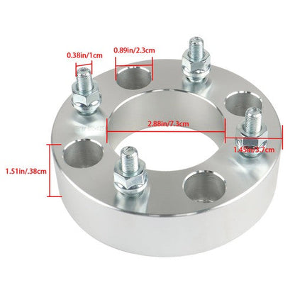 For Suzuki Silver 2Pcs Wheel Spacers 4x110 1.5" 74mm Hub Bore M10x1.25