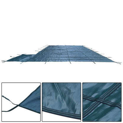 Inground Pool Safety Cover Fits 18 x 36ft With Right Steps Mesh Solid